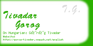 tivadar gorog business card